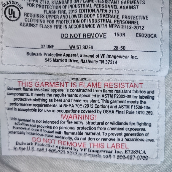 Bulwark Heavyweight Excel FR Flame Resistant Denim Dungaree Jeans Carpenter 38 - Picture 5 of 6